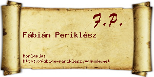 Fábián Periklész névjegykártya